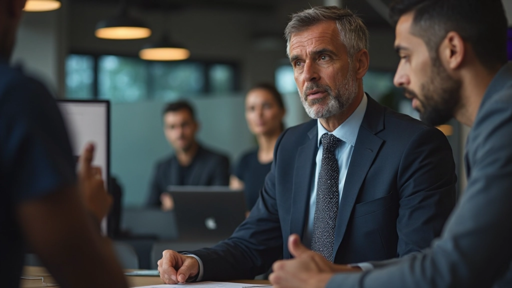 Coach reviewing match statistics and game footage with team using video analysis